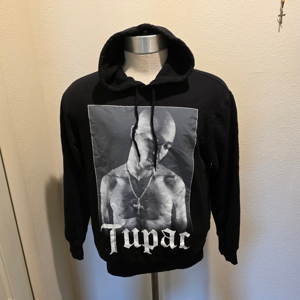 2Pac Tupac Shakur Graphic Hoodie Black Mens Small Bravado Amaru Entertainment